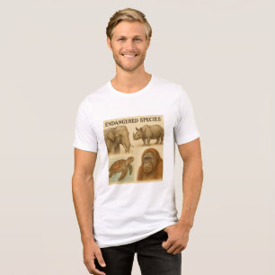 Vintage av utrotningshotade arter t shirt