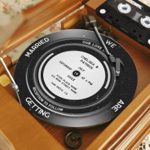 Vintage av vinylpost QR Bröllop