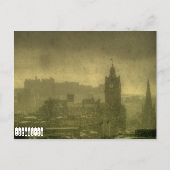 Vintage av vykort Edinburgh (Framsida)