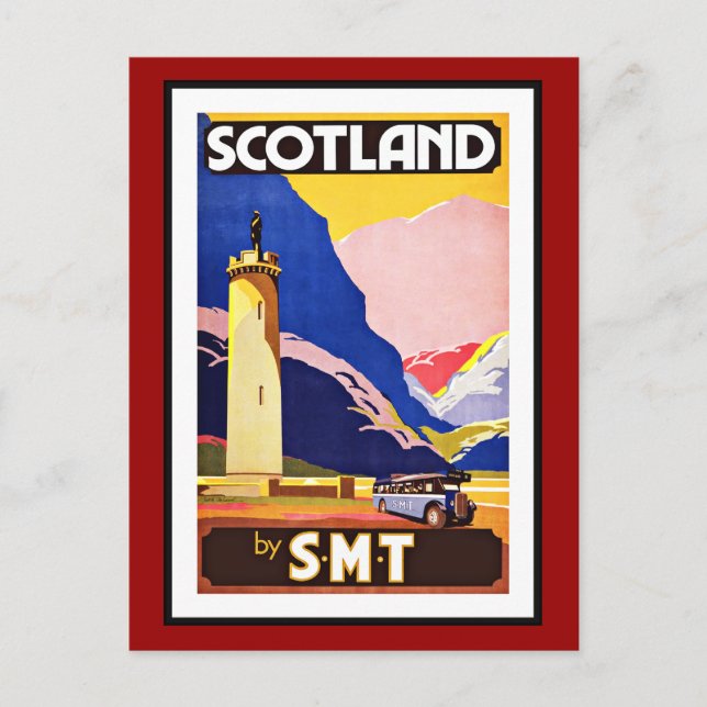 Vintage av vykort Scotland Hälsning (Framsida)