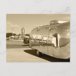 Vintage av vykort sepia aluminium AS Safari Traile