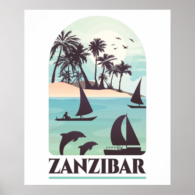 Vintage av Zanzibar-Afrika Poster (Framsidan)