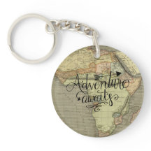 Vintage Äventyr väntar på den gamla världskartan