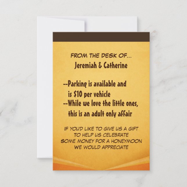 Vintage Äventyrsbröllop Informationskort Inbjudningar (Framsida)