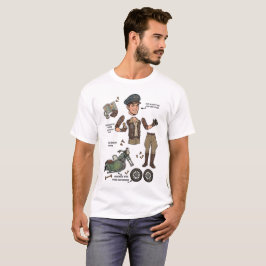 Vintage äventyrsman papperdocka kit t shirt
