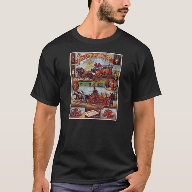 Vintage avfyrar eldsläckareadvertizing tee (Framsida)