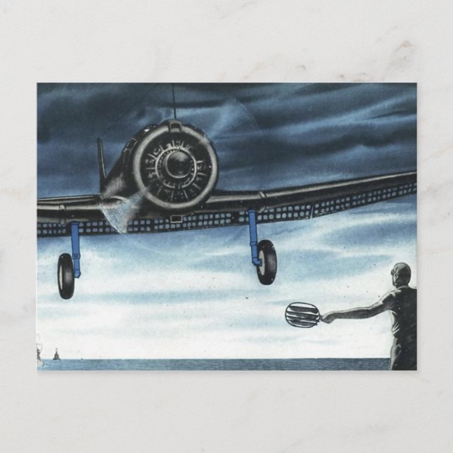 Vintage Aviation Airlines Färg Art Vykort (Framsida)