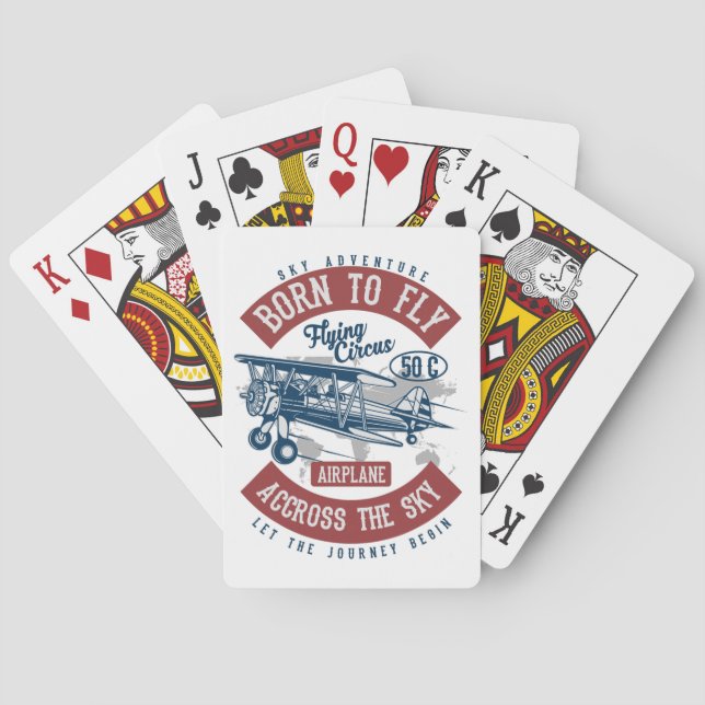 Vintage Aviation Airplane Färg Casinokort (Baksidan)