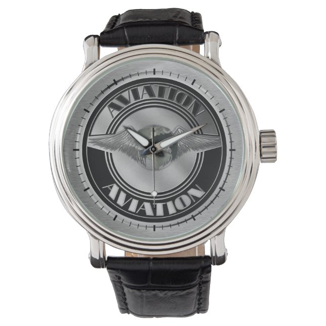 Vintage Aviation Art Armbandsur (Framsida)