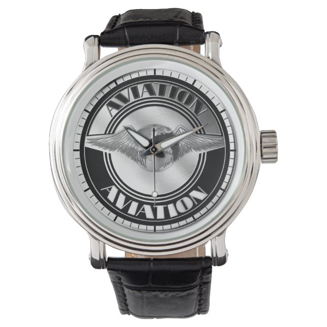 Vintage Aviation Art Armbandsur (Framsida)