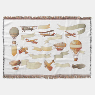 Vintage Aviation Fleet Anpassad Text Kastfilt Filt