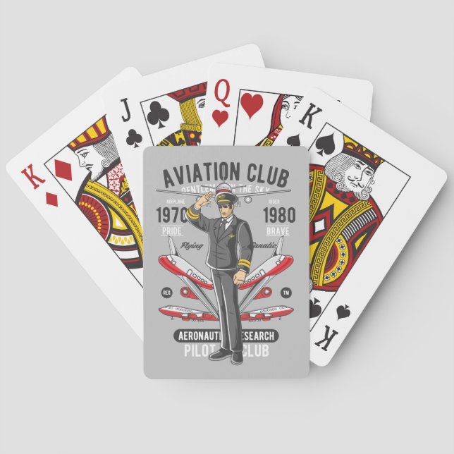 Vintage Aviation Klubb Pilot Flight Casinokort (Baksidan)
