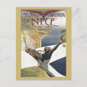 Vintage Aviation Meeting Nice Frankrike ad Vykort
