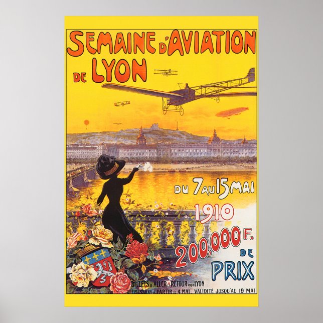 Vintage Aviation Week i Lyon Frankrike Poster (Framsidan)