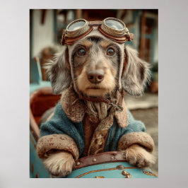 Vintage Aviator Hund Äventyr Poster