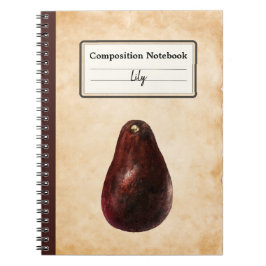 Vintage Avocado Illustration Personlig Comp  Anteckningsbok