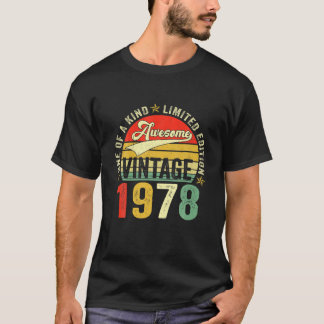 Vintage Awesome 44 Years Old 1978 44Th Birthday Me T Shirt