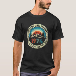 Vintage Awesome Sedan Februari 1974 50-årsdag T Shirt