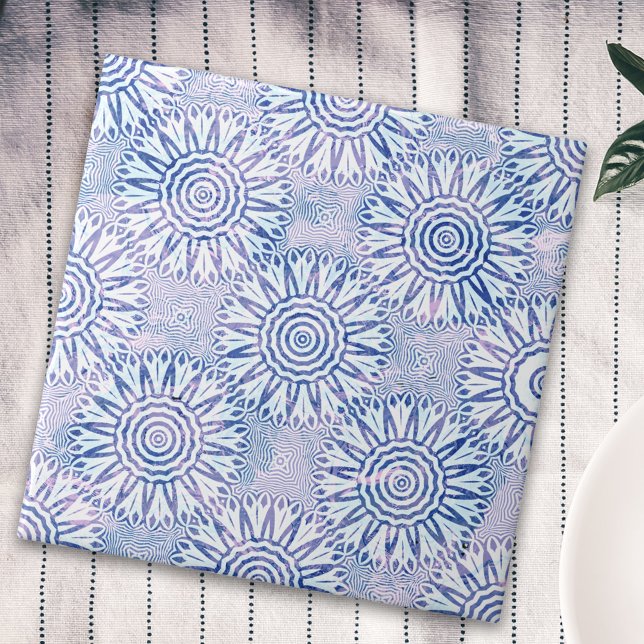 Vintage Azulejo Blue och White Distress Mosaic Kakelplatta (Skapare uppladdad)