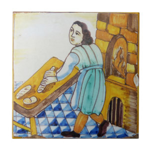 Vintage Azulejo Ceramic Decorative Tile Kakelplatta
