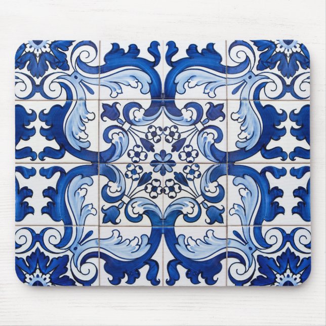 Vintage Azulejo Tile Mönster Musmatta (Framsidan)