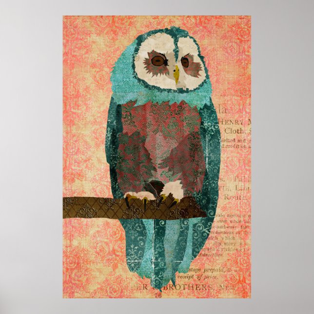 Vintage Azure &  Uggla Art Poster (Framsidan)