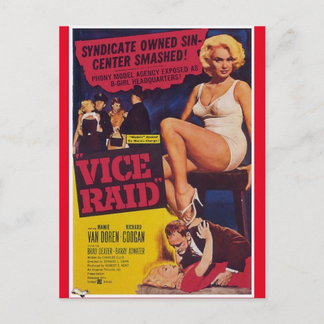 Vintage B-film Vykort (Framsida)