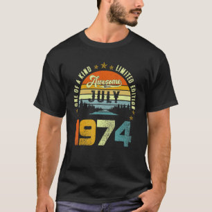 Vintage {B]födelsedagen Fantastisk sedan juli 1974 T Shirt