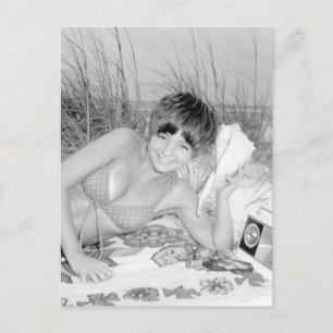 Vintage B&W Photo Florida Bikini Girl Vykort