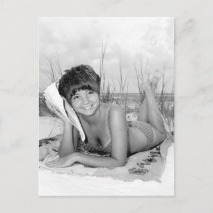 Vintage B&W Photo Florida Bikini Girl Vykort