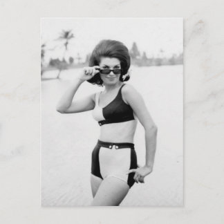 Vintage B&W Photo Florida Bikini Girls Vykort
