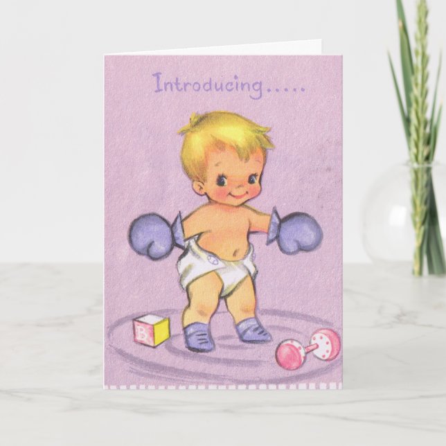 Vintage Baby aviserings-/boxningshandskar Meddelande (Framsida)