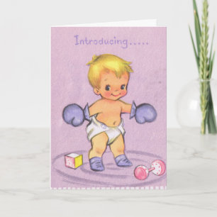 Vintage Baby aviserings-/boxningshandskar Meddelande
