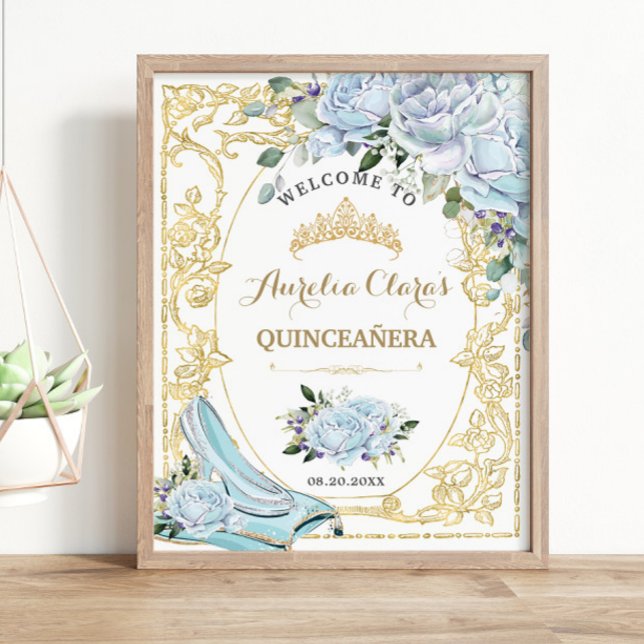Vintage Baby blue Ro Cinderella Quinceanera Poster (Skapare uppladdad)