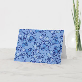 Vintage Baby blue Vår Flower Mönster Kort