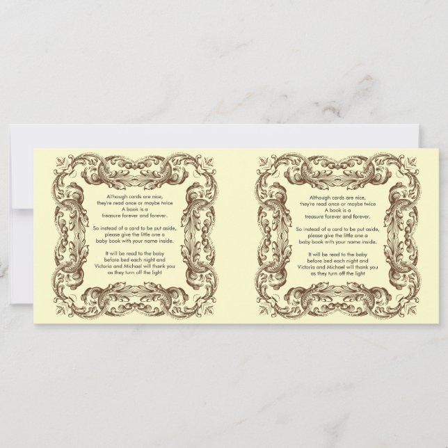 Vintage Baby Bok Dikt Inbjudningar (Framsida)