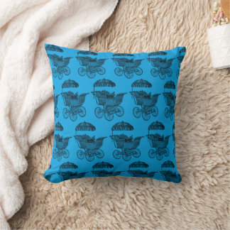 Vintage Baby Buggy Pillow for Boys Kudde