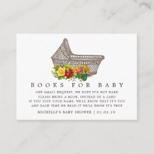 Vintage Baby Carriage Baby Shower Bok Request Tilläggskort