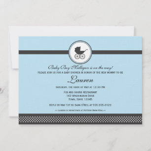 Vintage Baby Carriage Baby Shower Inbjudningar