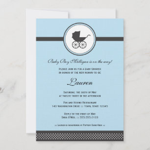 Vintage Baby Carriage Baby Shower Inbjudningar