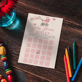 Vintage Baby Carriage BINGO Baby Shower Game