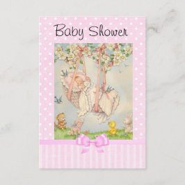 Vintage Baby Carriage Rosa and White Investigation Inbjudningar