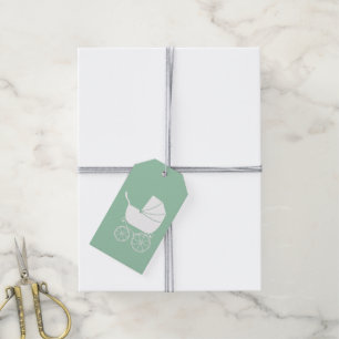 Vintage Baby Carriage Shower Snygg Presentetikett