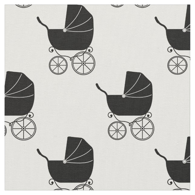 Vintage Baby Carriage Tyg (Närbild)