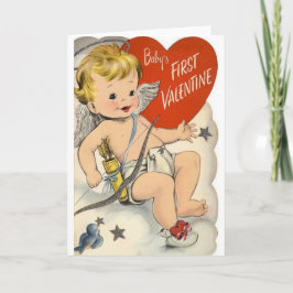 Vintage Baby Första Alla hjärtans dag-kort Helgkort