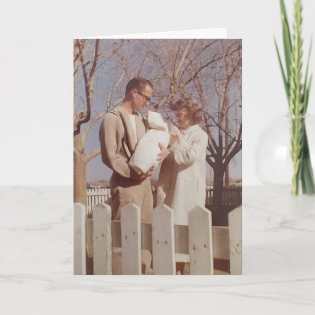 Vintage Baby Grattisar Kort (Framsida)