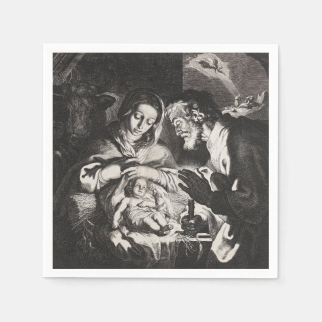 Vintage Baby Jesus jultomhet Pappersservett (Framsidan)