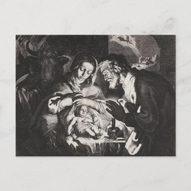 Vintage Baby Jesus jultomhet Vykort (Framsida)