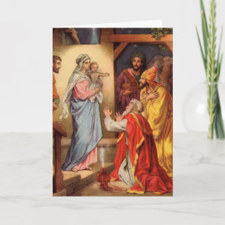 Vintage Baby Jesus och 3 Kung Helgkort