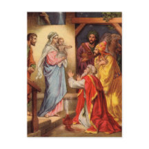 Vintage Baby Jesus och 3 Kung